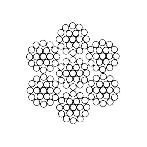 Stålwire 133 tråder rustfri